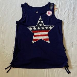 NWT Justice children’s sequin star tanktop